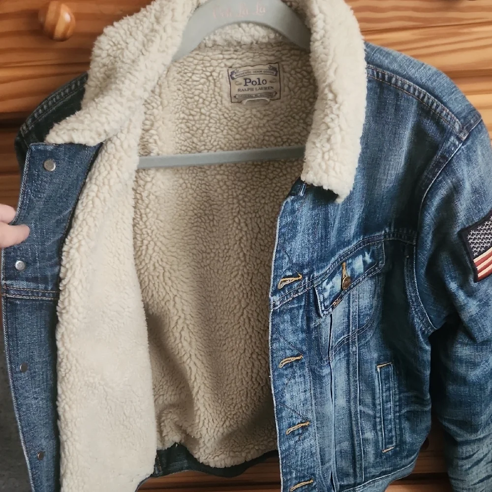 Polo Ralph Lauren Denim Sherpa Lined Trucker Jacket Size Small - Picture 7 of 15